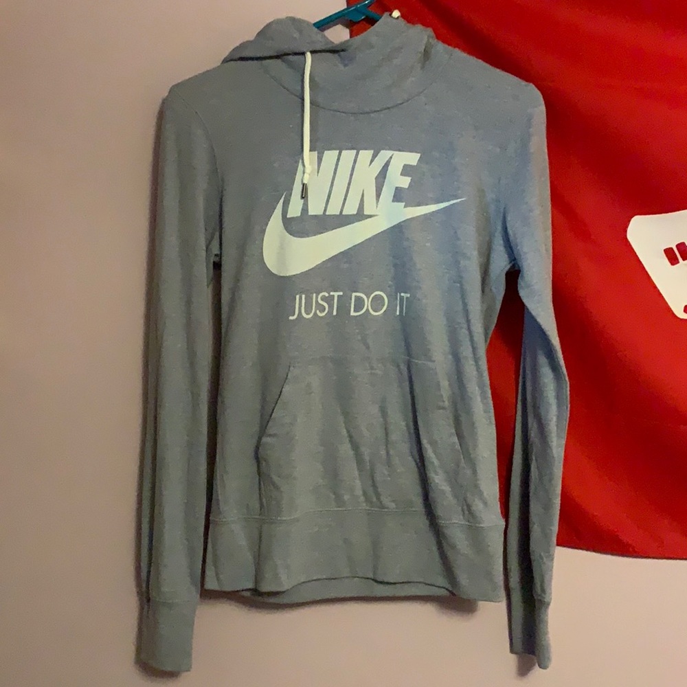 Gray/Silver Gray Nike Tight Fit Hooded Sweatshirt